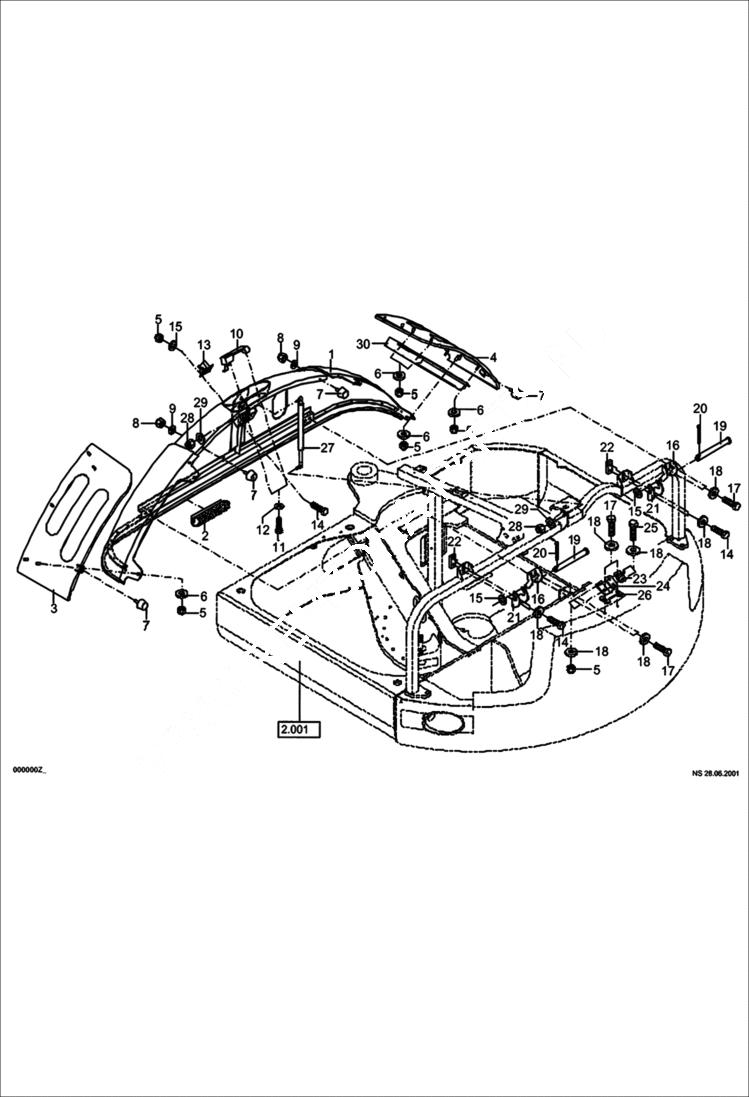 Схема запчастей Bobcat 442 - BACK HOOD (S/N 522311359 & Below) MAIN FRAME