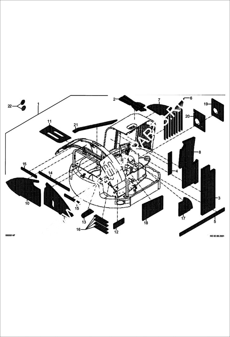 Схема запчастей Bobcat 442 - LINING SET (S/N 522311359 & Below) MAIN FRAME