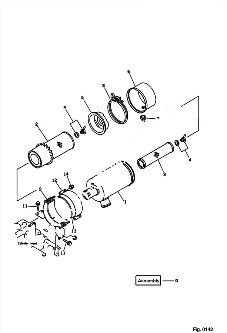 Схема запчастей Bobcat 100 - AIR CLEANER (PC30) (DOUBLE ELEMENT) CYLINDER HEAD