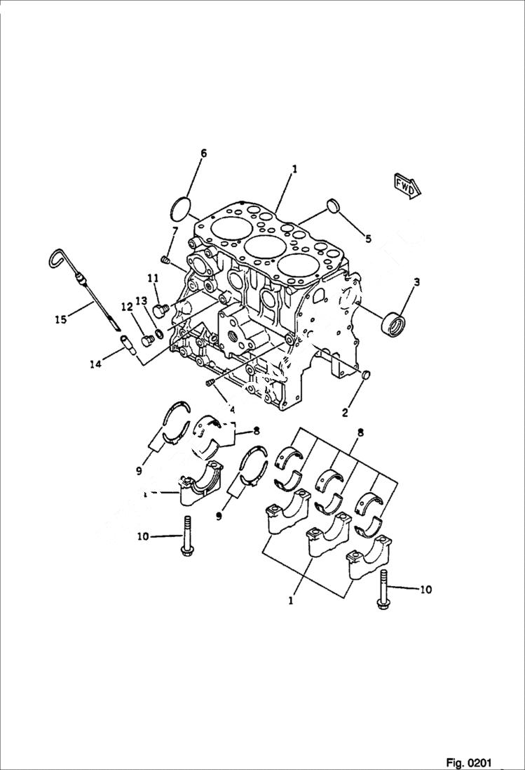 Схема запчастей Bobcat 56 - CYLINDER BLOCK CYLINDER BLOCK