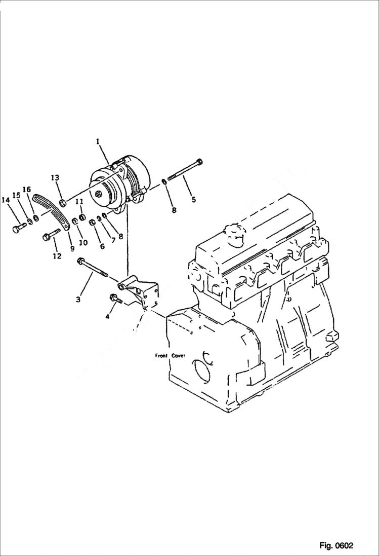 Схема запчастей Bobcat 130 - ALTERNATOR AND MOUNTING ( 25A ) ( EXCEPT JAPAN) ELECTRICAL SYSTEM