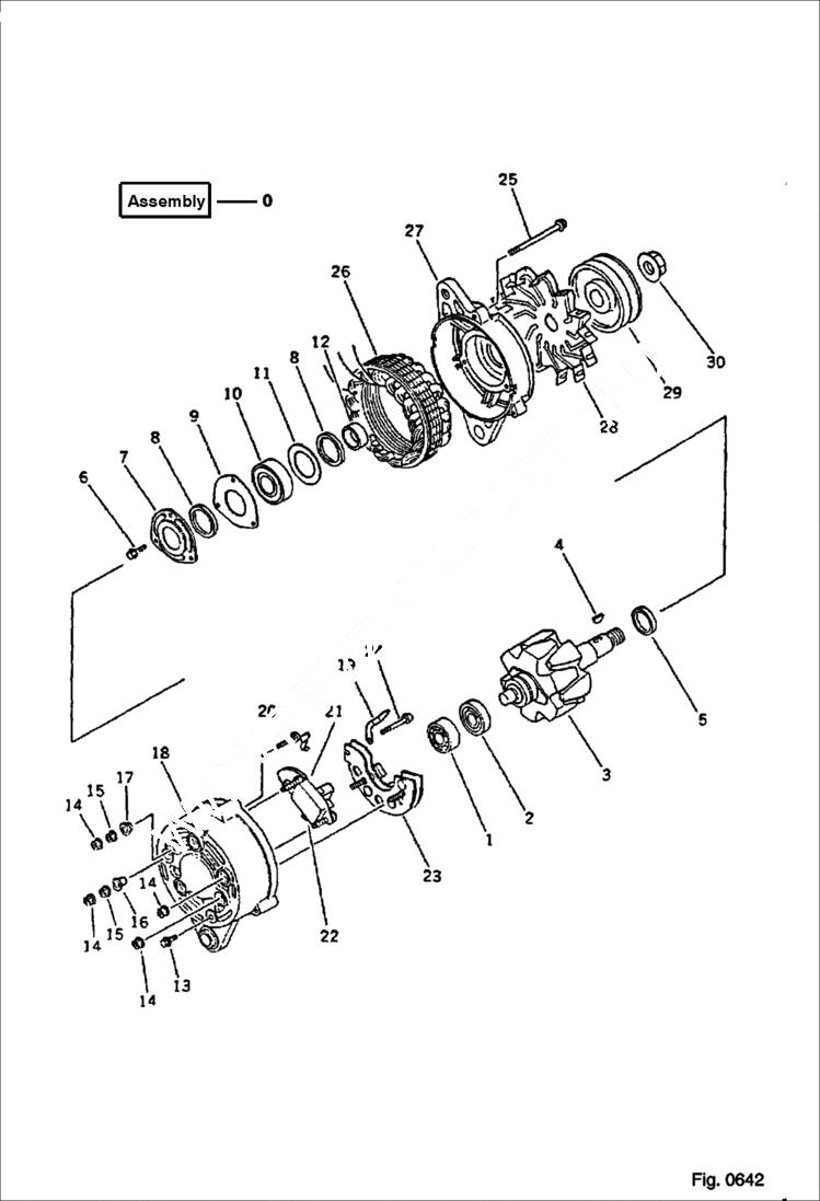 Схема запчастей Bobcat 130 - ALTERNATOR (25A) (EXCEPT JAPAN) ELECTRICAL SYSTEM