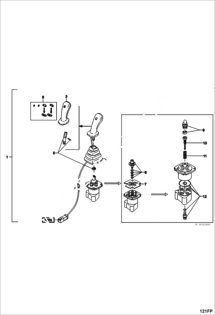 Схема запчастей Bobcat 442 - REMOTE CONTROL VALVE HYDRAULIC SYSTEM