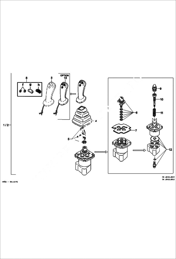 Схема запчастей Bobcat 442 - REMOTE CONTROL VALVE - LEFT HYDRAULIC SYSTEM