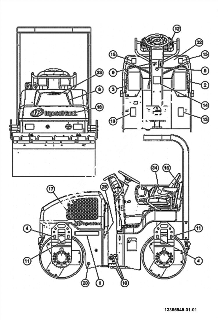 Схема запчастей Bobcat BCA24 - DECALS DECALS