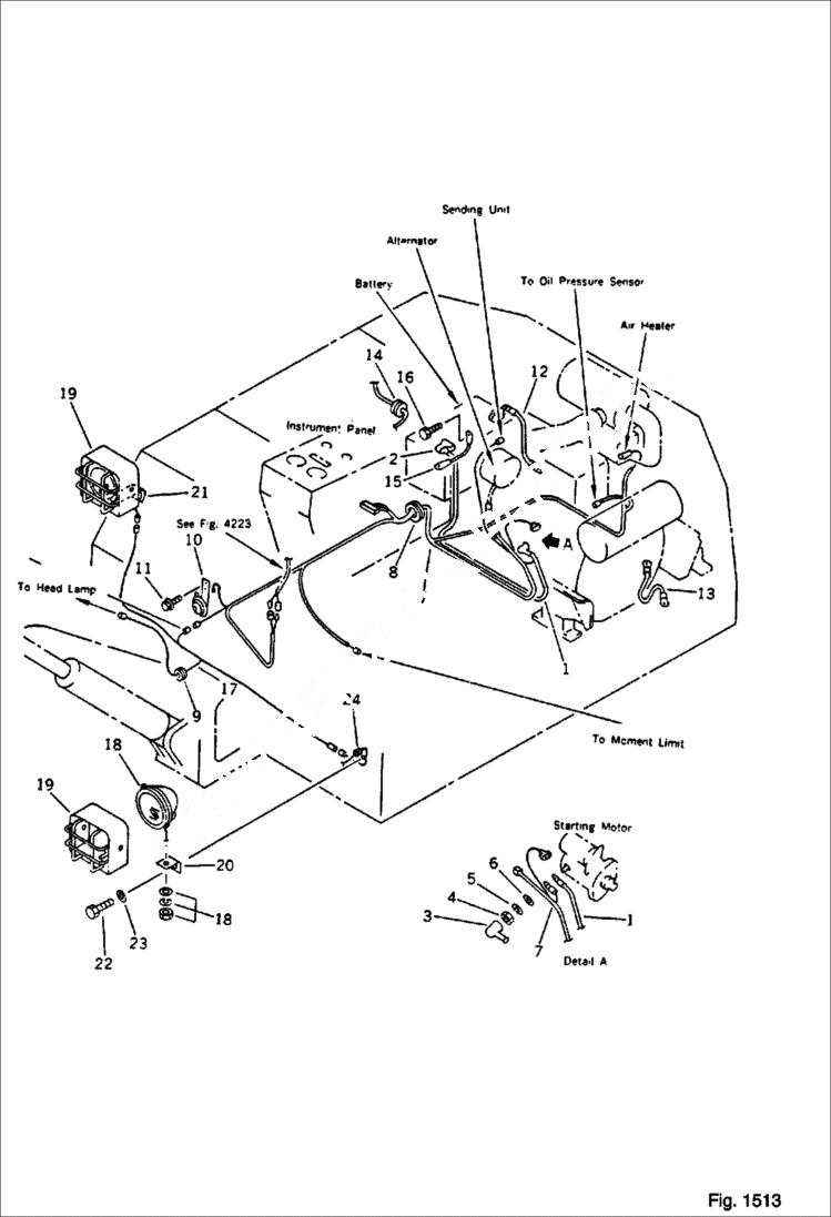 Схема запчастей Bobcat 76 - ELECTRICAL SYSTEM (CHASSIS SIDE) ENGINE RELATED PARTS AND ELECTRICAL SYSTEM