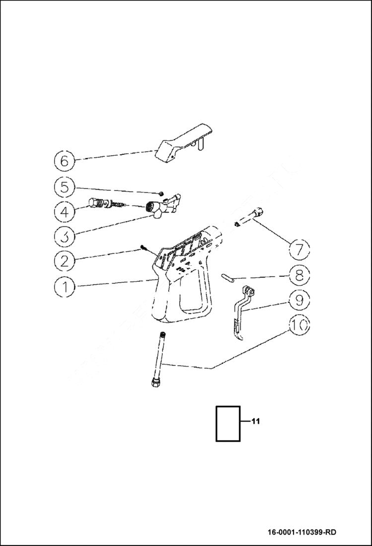 Схема запчастей Bobcat PRESSURE WASHER - GUN ASSEMBLY EQUIPMENT