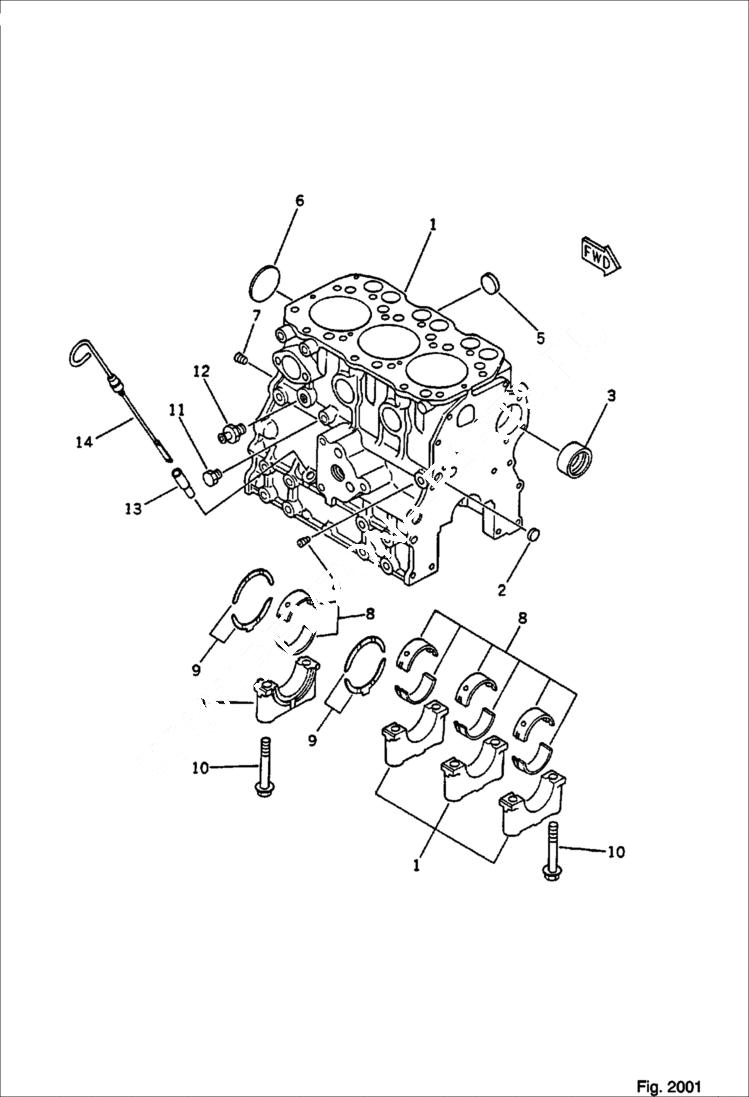 Схема запчастей Bobcat 56 - CYLINDER BLOCK CYLINDER BLOCK