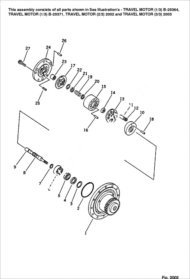 Схема запчастей Bobcat 56 - TRAVEL MOTOR (2/3) TRAVEL AND FINAL DRIVE