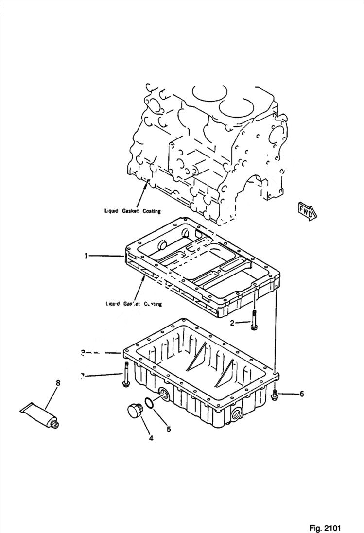 Схема запчастей Bobcat 56 - OIL PAN CYLINDER BLOCK