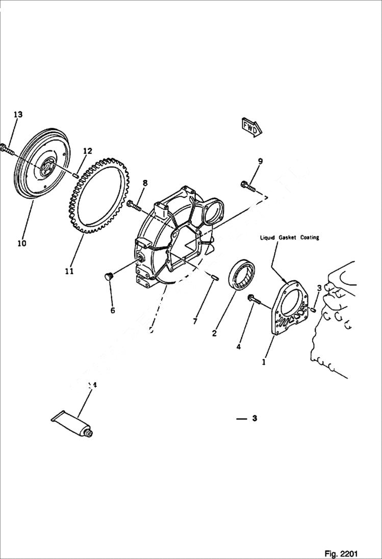 Схема запчастей Bobcat 56 - FLYWHEEL AND FLYWHEEL HOUSING CYLINDER BLOCK