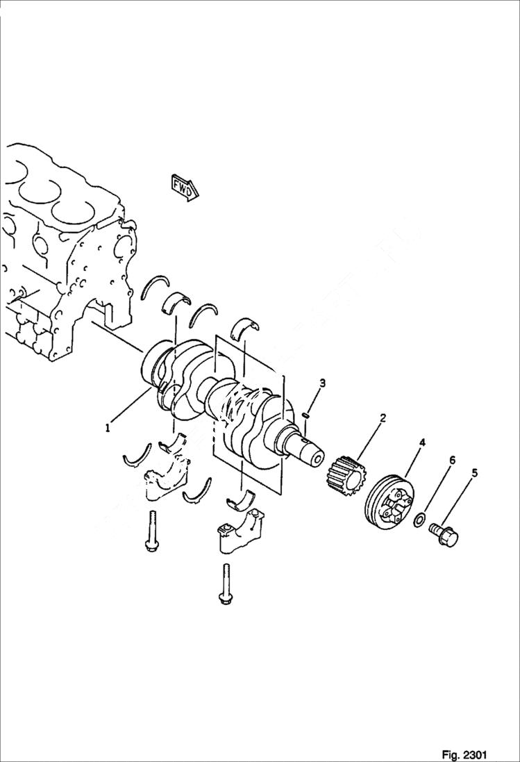 Схема запчастей Bobcat 56 - CRANKSHAFT CYLINDER BLOCK