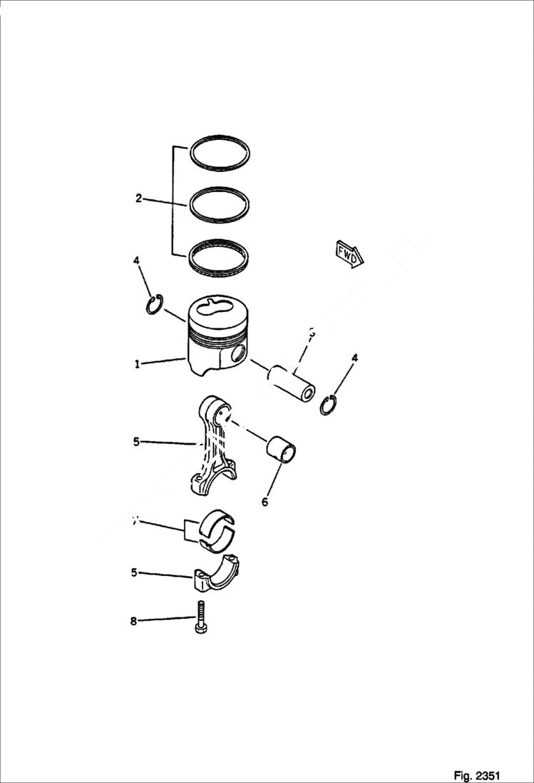 Схема запчастей Bobcat 56 - PISTON AND CONNECTING ROD CYLINDER BLOCK