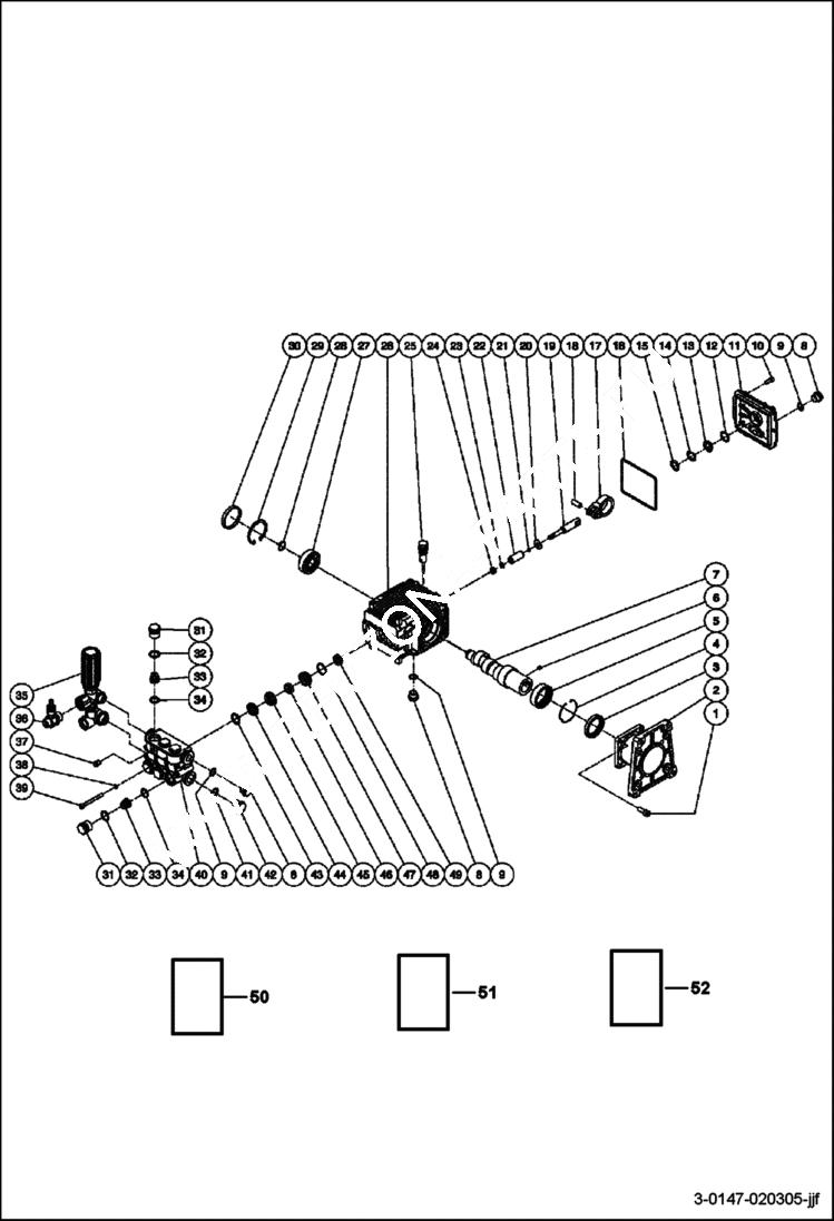 Схема запчастей Bobcat PRESSURE WASHER - PUMP ASSEMBLY PUMP