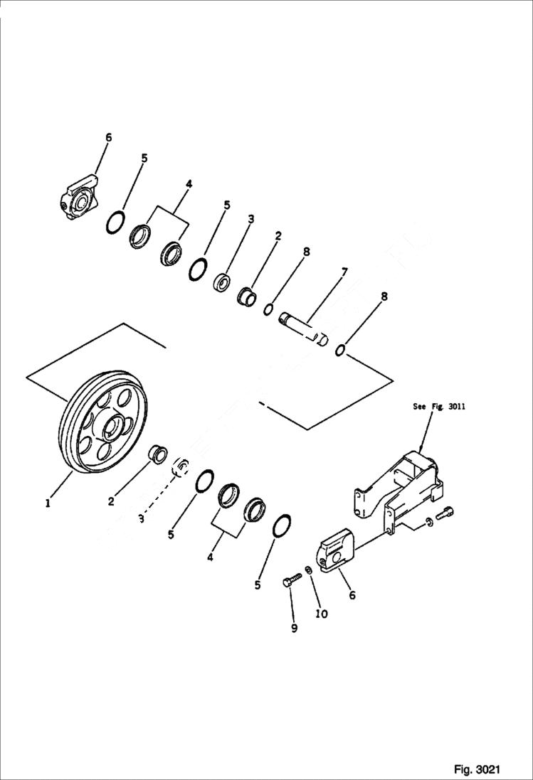 Схема запчастей Bobcat 56 - FRONT IDLER UNDERCARRIAGE