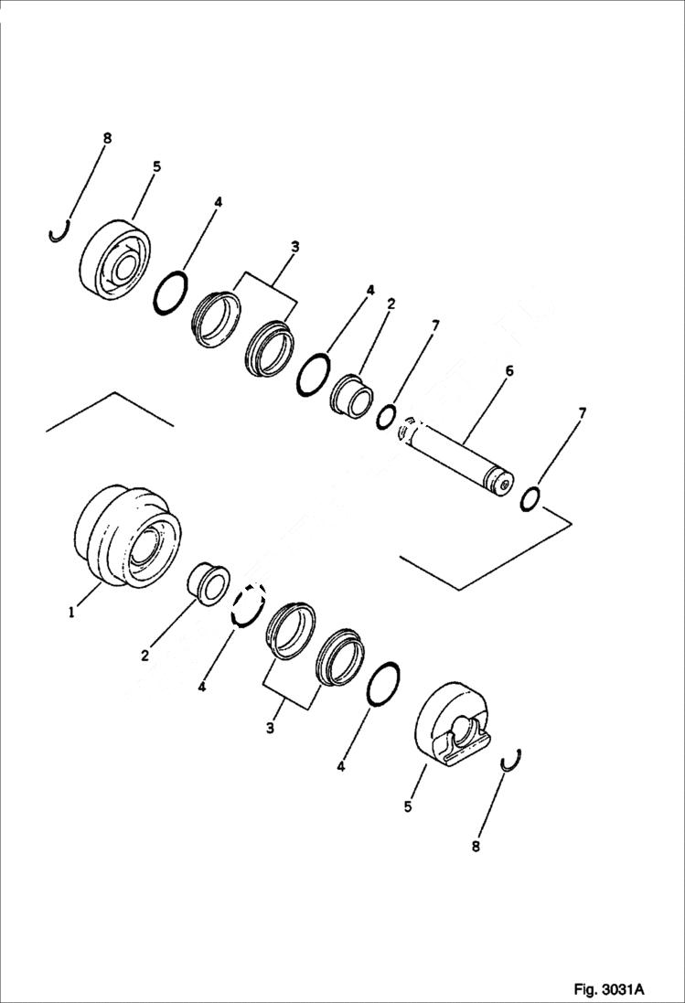 Схема запчастей Bobcat 56 - TRACK ROLLER UNDERCARRIAGE