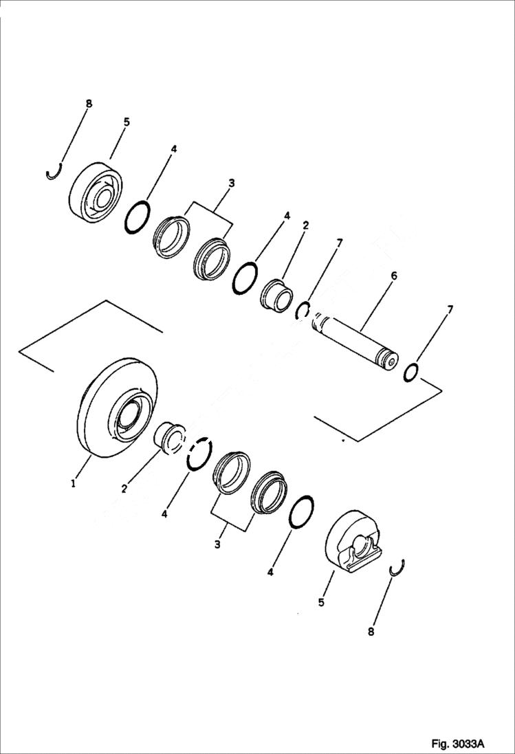 Схема запчастей Bobcat 56 - TRACK ROLLER (FOR RUBBER SHOE) (OP) UNDERCARRIAGE