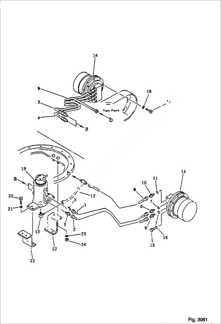 Схема запчастей Bobcat 56 - HYDRAULIC PIPING (TRAVEL MOTOR LINE) (LOWER) UNDERCARRIAGE