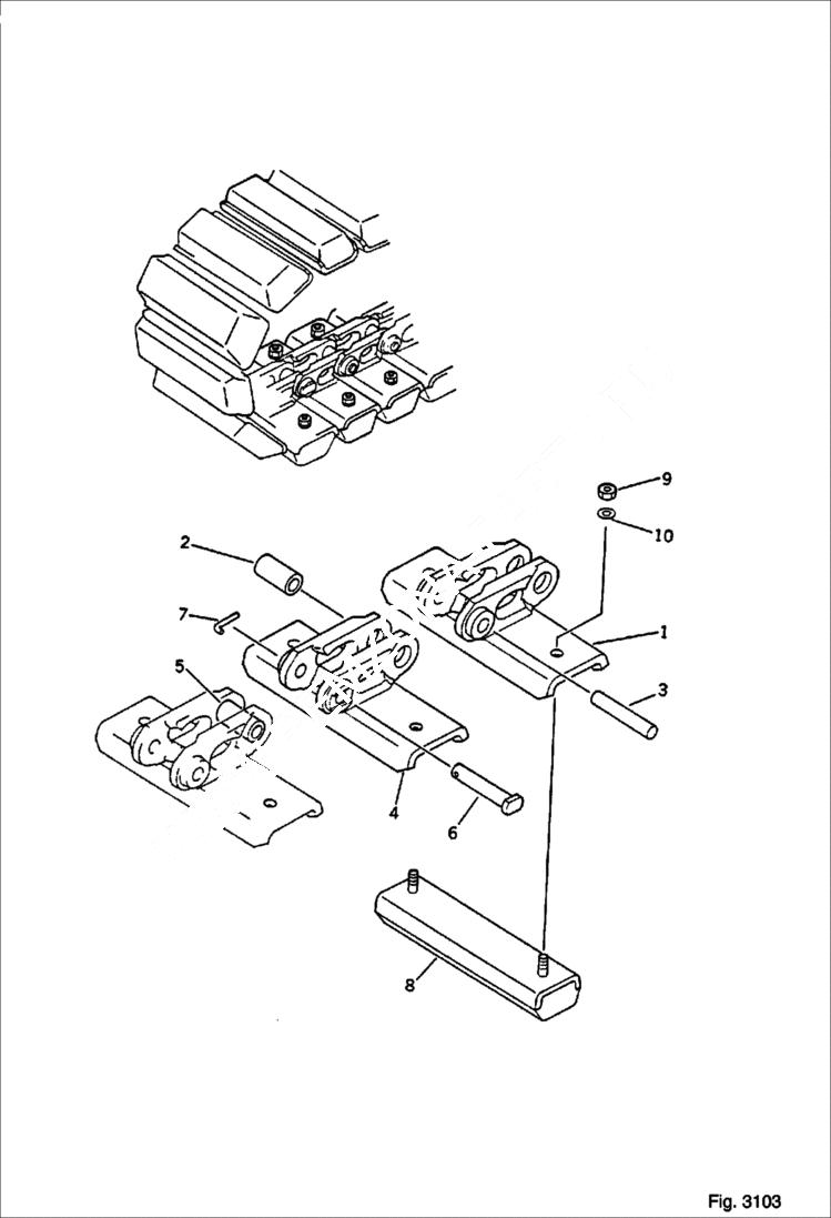 Схема запчастей Bobcat 56 - TRACK SHOE (WITH RUBBER)(OP) UNDERCARRIAGE