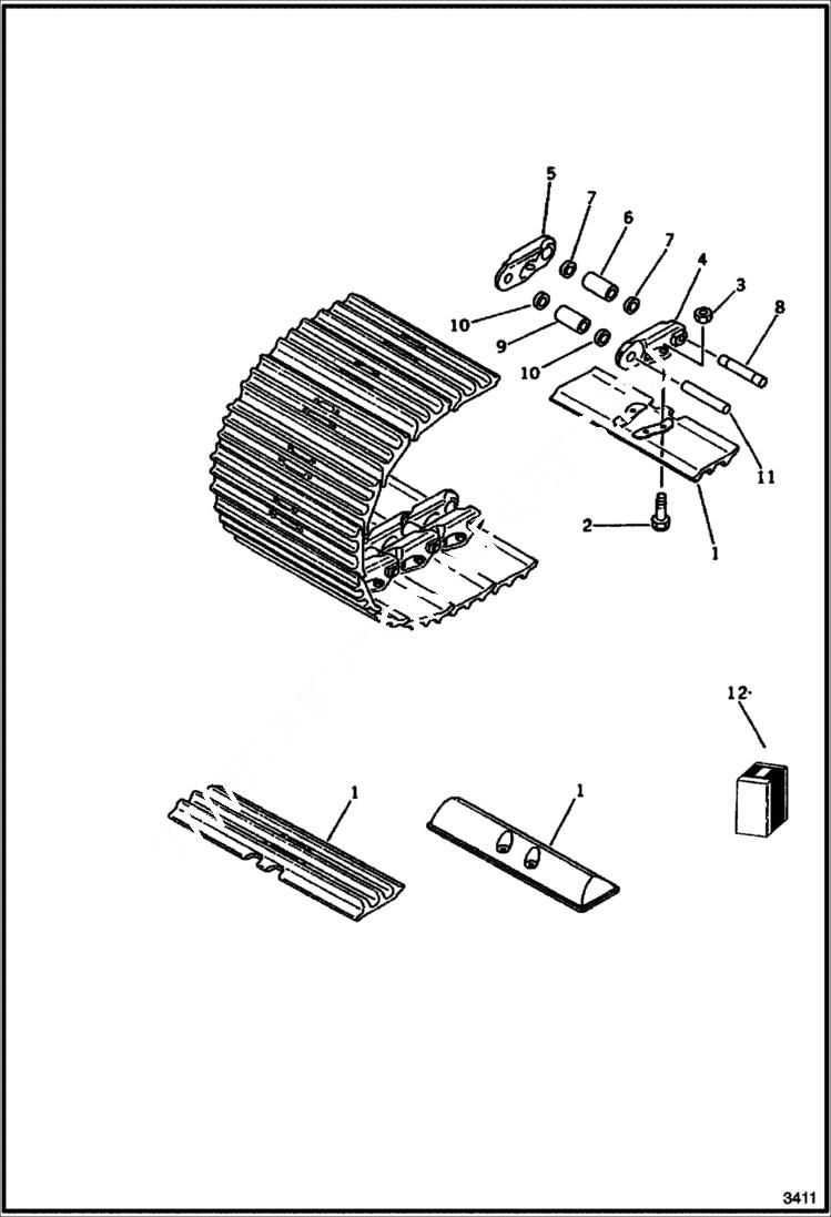 Схема запчастей Bobcat 130 - TRACK SHOE Standard Track Shoe Triple Grouser 610 mm Wide (PC60L, PC60LS) UNDERCARRIAGE