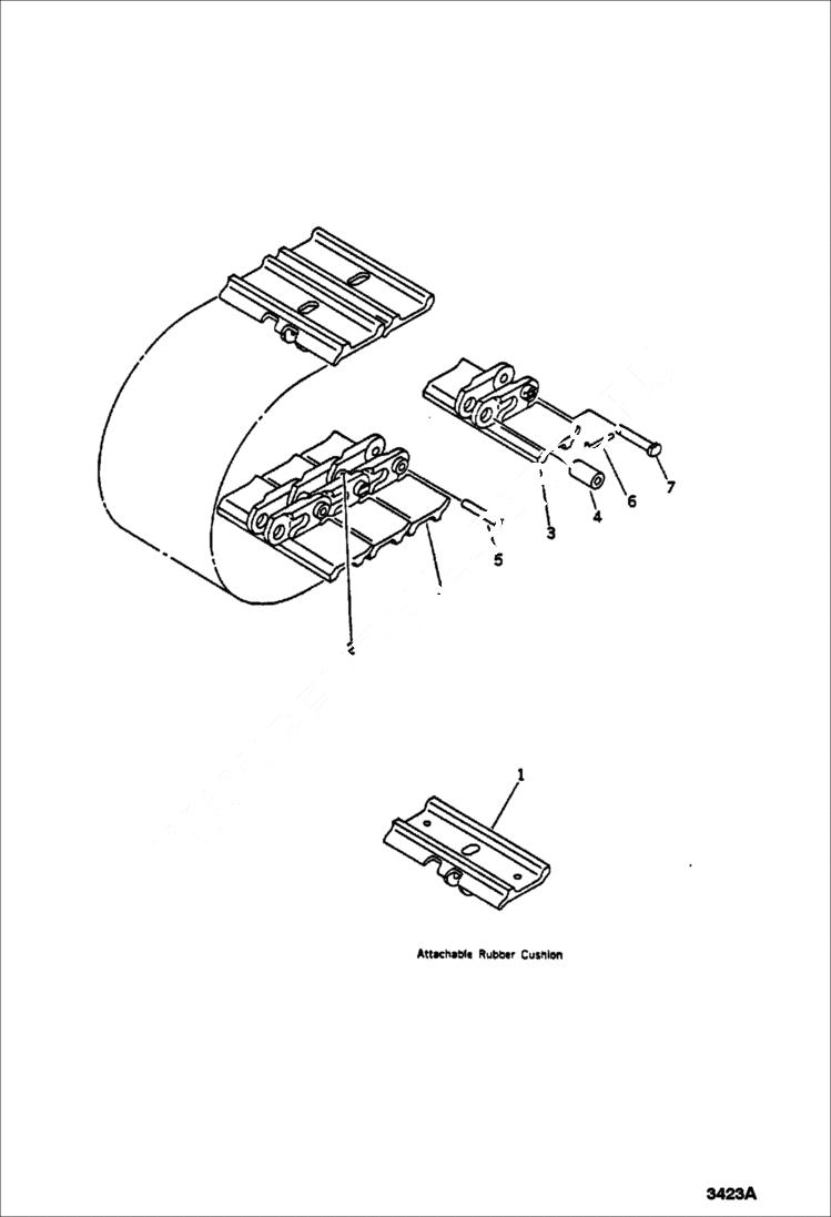 Схема запчастей Bobcat 76 - TRACK SHOE (DOUBLE GROUSER) FOR ATTACHABLE RUBBER CUSHION UNDERCARRIAGE