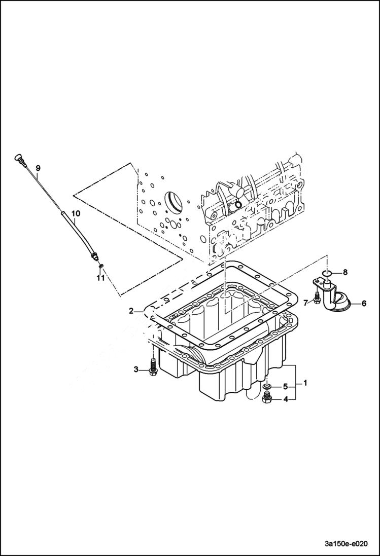 Схема запчастей Bobcat CT225 - OIL PAN GROUP (S/N ABFJ11001 & Above) POWER UNIT