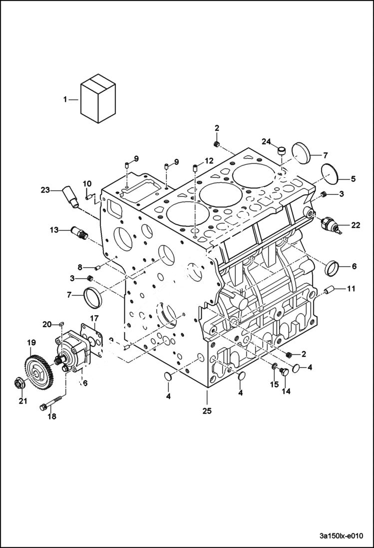 Схема запчастей Bobcat CT230 - CYLINDER BLOCK GROUP POWER UNIT