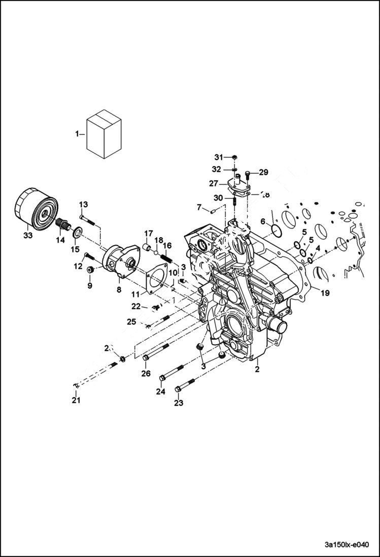 Схема запчастей Bobcat CT225 - GEAR CASE A GROUP (S/N A59B11001 & Above) POWER UNIT