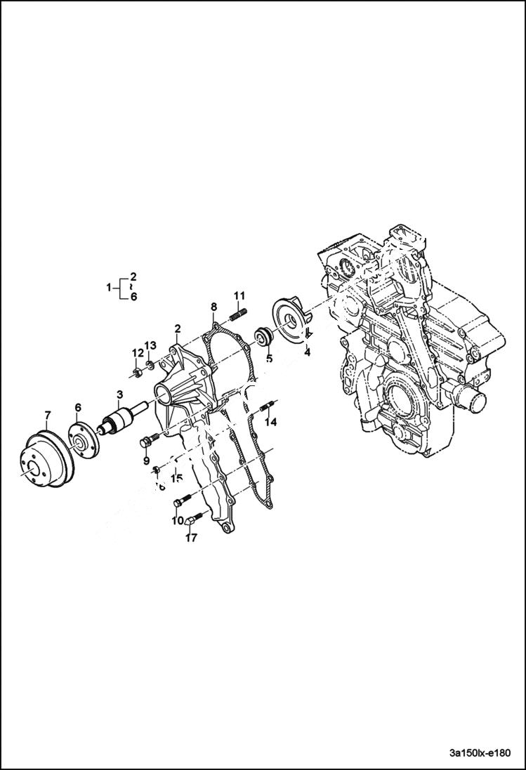 Схема запчастей Bobcat CT225 - WATER PUMP GROUP (S/N A59B11001 & Above) POWER UNIT