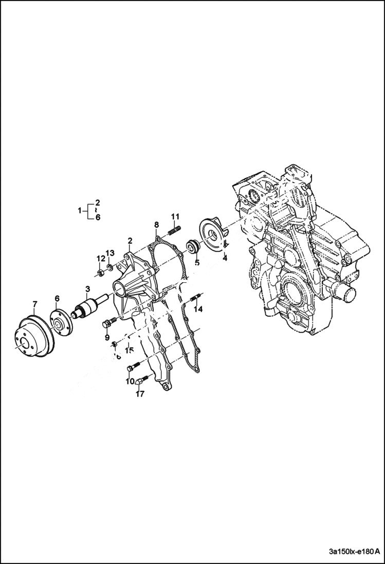 Схема запчастей Bobcat CT225 - WATER PUMP GROUP (S/N ABFJ11001 & Above) POWER UNIT