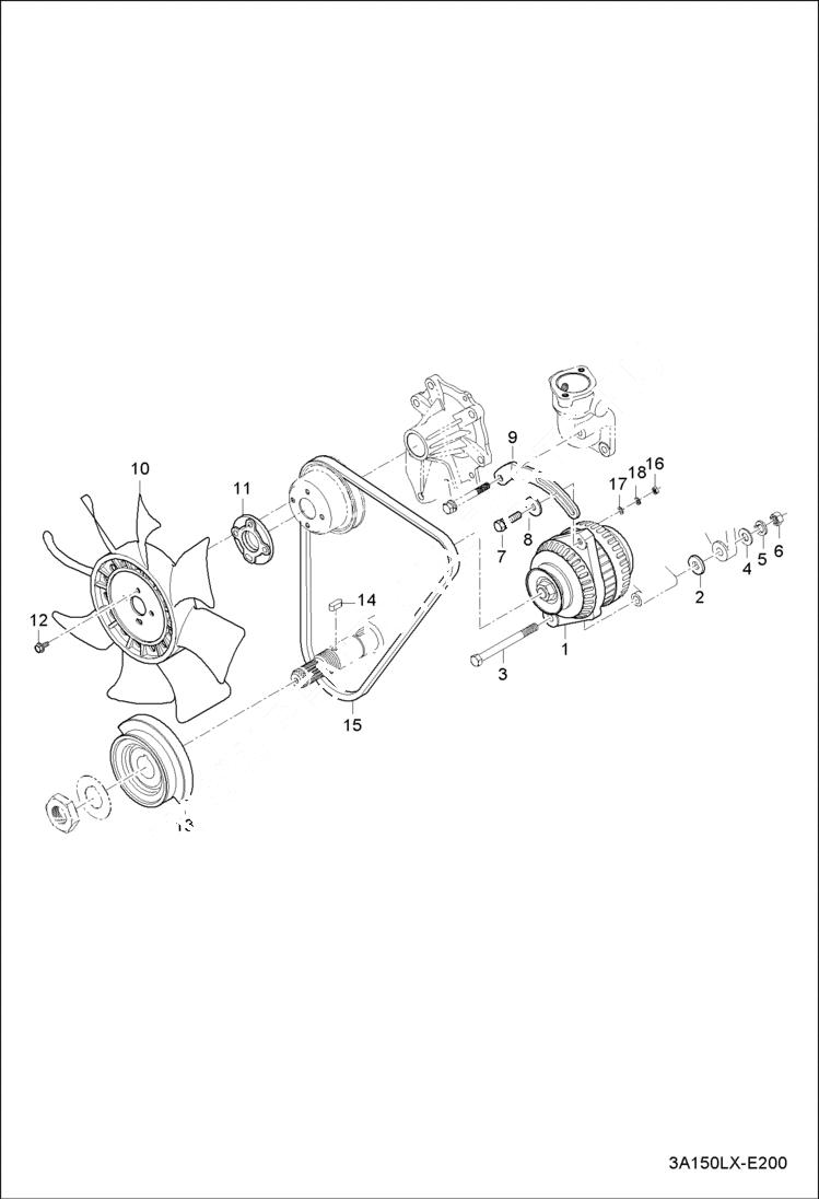 Схема запчастей Bobcat CT225 - ALTERNATOR GROUP (S/N ABFJ11001 & Above) POWER UNIT