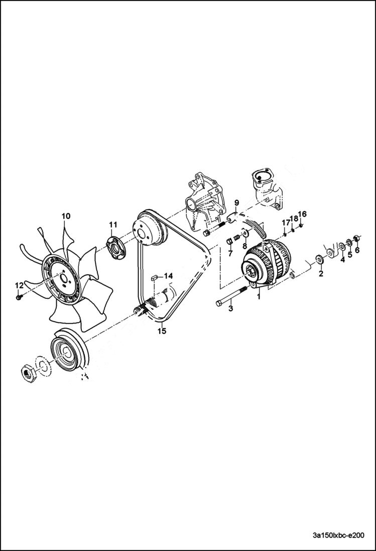 Схема запчастей Bobcat CT230 - ALTERNATOR GROUP (S/N A59C11001 & Above) POWER UNIT