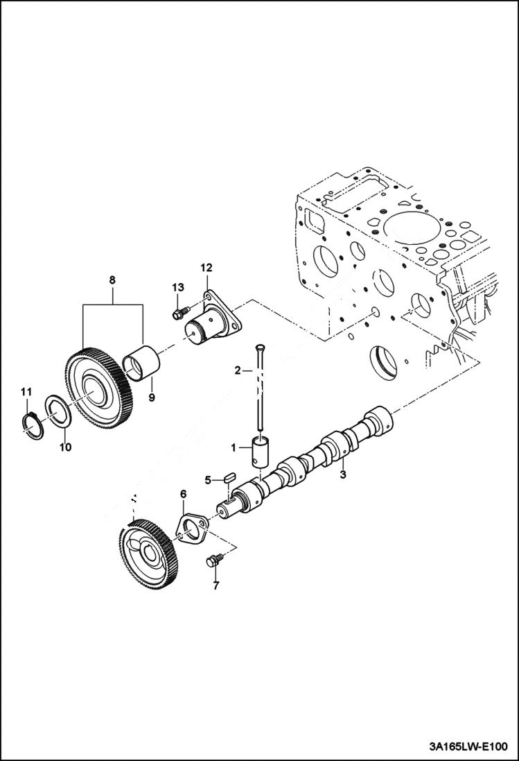 Схема запчастей Bobcat CT225 - CAMSHAFT GROUP (S/N ABFJ11001 & Above) POWER UNIT