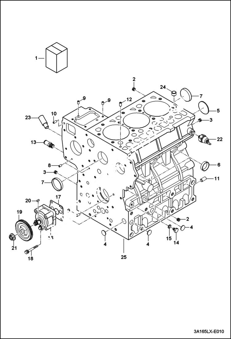 Схема запчастей Bobcat CT235 - CYLINDER BLOCK GROUP POWER UNIT