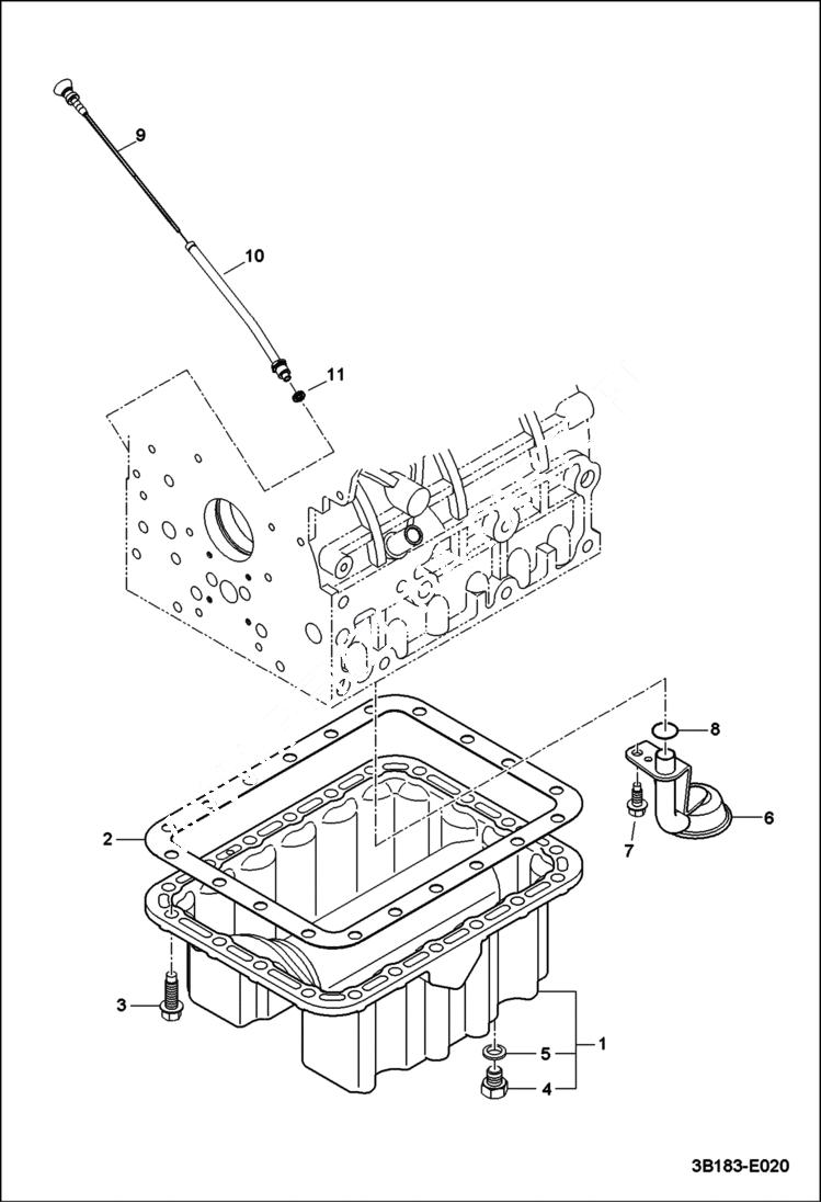 Схема запчастей Bobcat CT335 - OIL PAN GROUP POWER UNIT