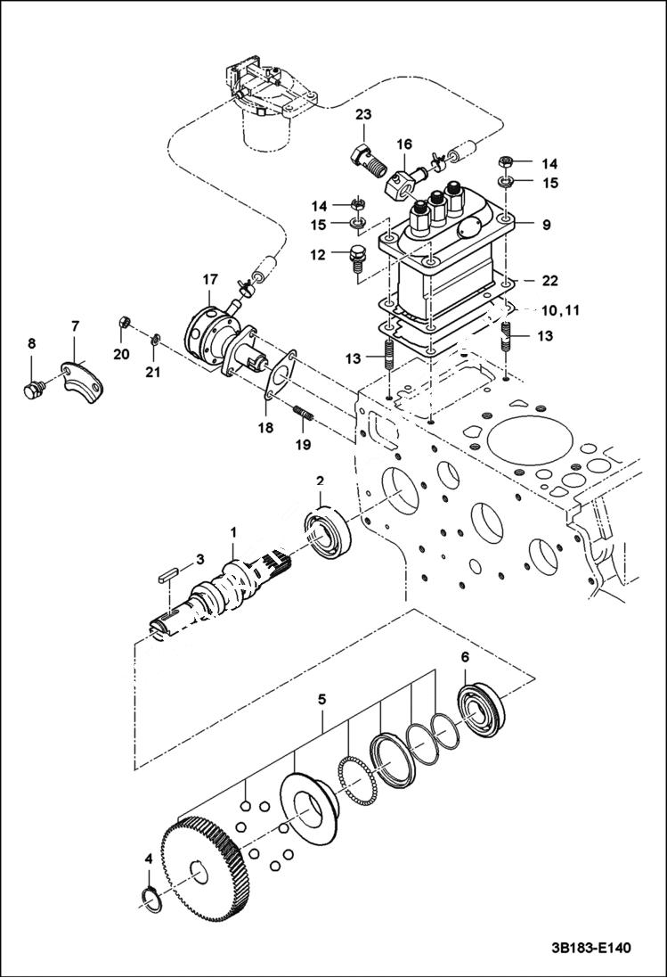 Схема запчастей Bobcat CT335 - FUEL CAMSHAFT GROUP POWER UNIT