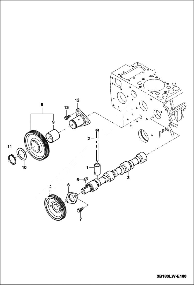 Схема запчастей Bobcat CT335 - CAMSHAFT GROUP POWER UNIT