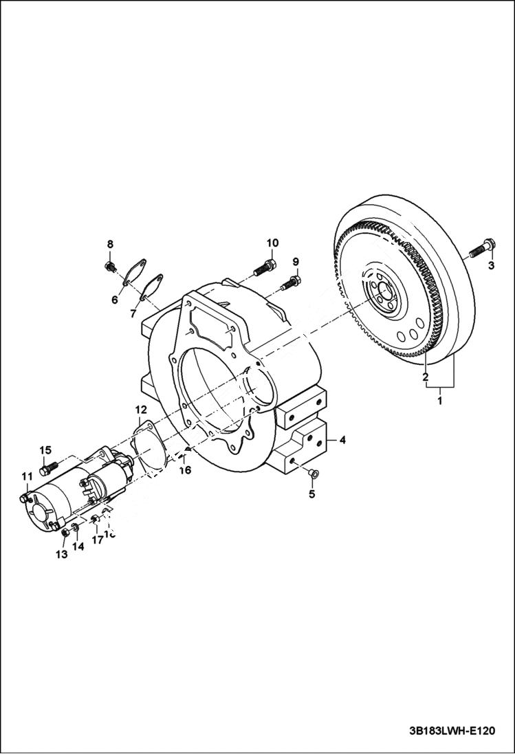 Схема запчастей Bobcat CT335 - FLYWHEEL GROUP POWER UNIT