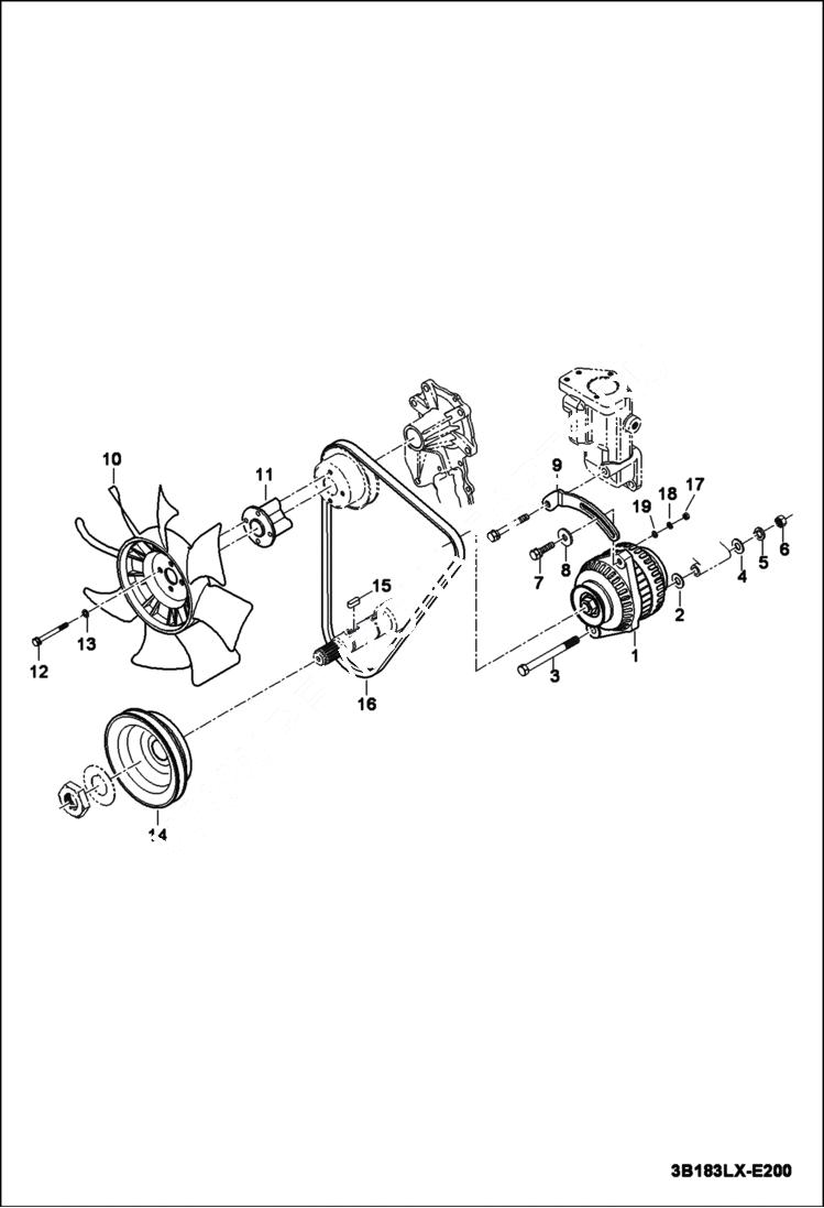 Схема запчастей Bobcat CT335 - ALTERNATOR GROUP POWER UNIT