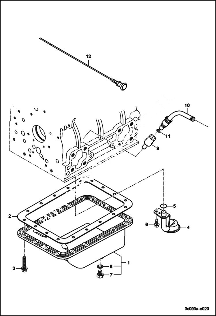 Схема запчастей Bobcat CT120 - OIL PAN GROUP POWER UNIT