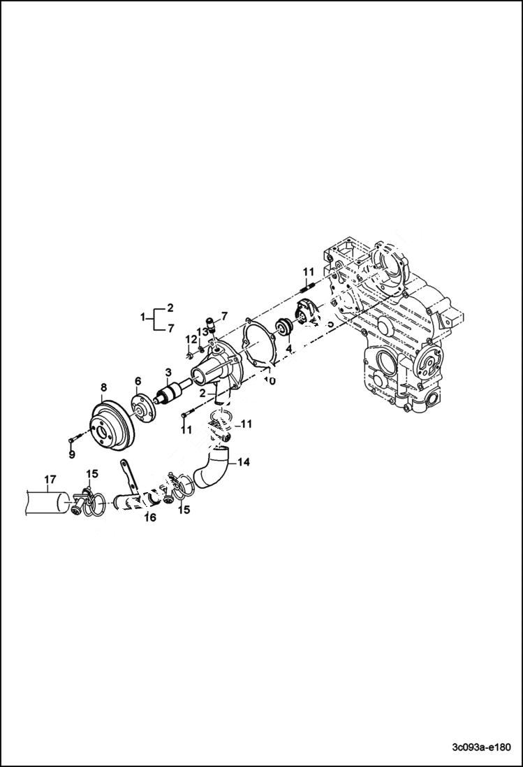 Схема запчастей Bobcat CT120 - WATER PUMP GROUP POWER UNIT