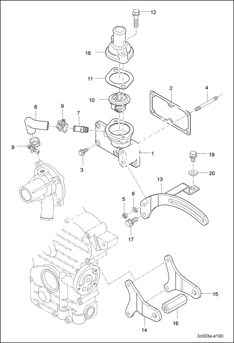 Схема запчастей Bobcat CT120 - WATER HOSE GROUP POWER UNIT