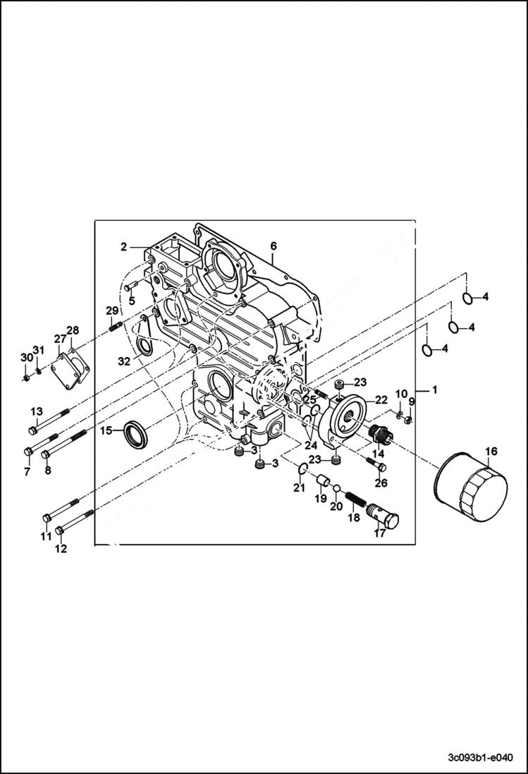 Схема запчастей Bobcat CT120 - GEAR CASE GROUP POWER UNIT