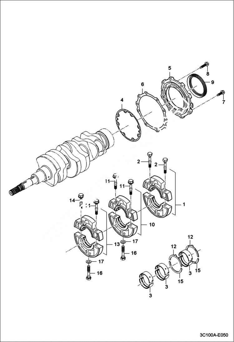 Схема запчастей Bobcat CT122 - MAIN BEARING CASE GROUP POWER UNIT