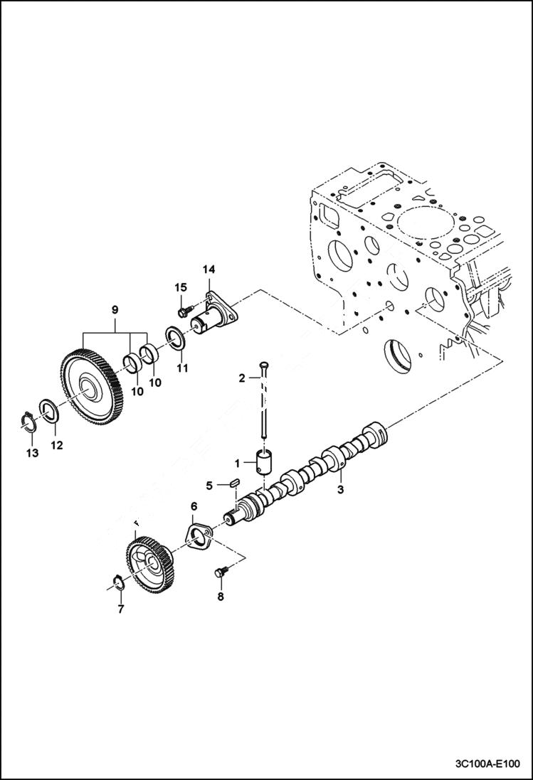 Схема запчастей Bobcat CT122 - CAMSHAFT GROUP POWER UNIT