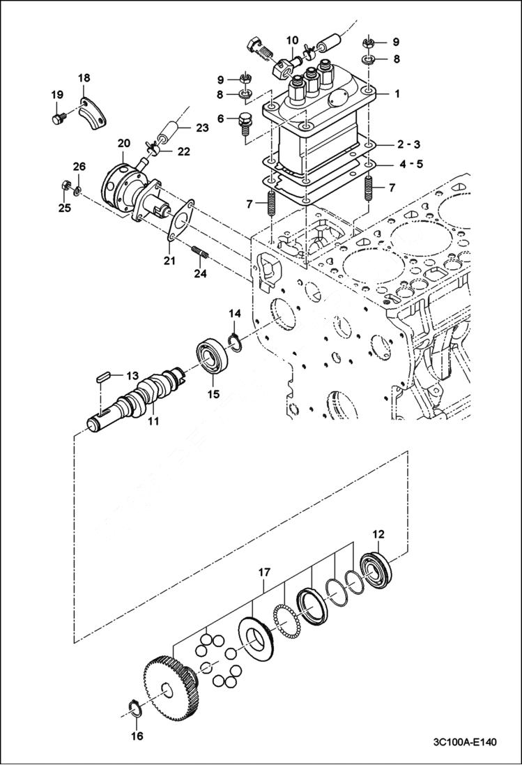 Схема запчастей Bobcat CT122 - FUEL CAMSHAFT GROUP POWER UNIT