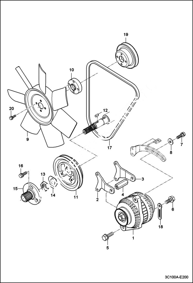 Схема запчастей Bobcat CT122 - DYNAMO GROUP POWER UNIT