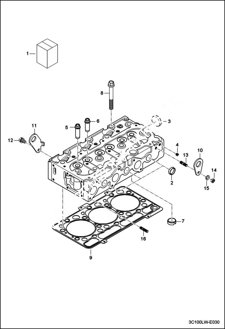 Схема запчастей Bobcat CT122 - CYLINDER HEAD GROUP POWER UNIT