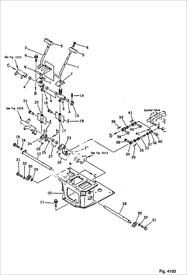 Схема запчастей Bobcat 76 - TRAVEL CONTROL LEVER CONTROL SYSTEM AND REVOLVING FRAME