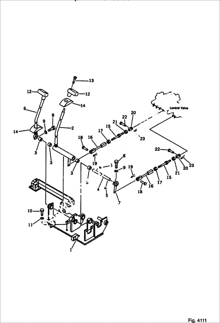 Схема запчастей Bobcat 100 - TRAVEL CONTROL LEVER (1/2) (6 WAY SHIFT PATTERN SPEC.) Komatsu S/N 13025 & Abv. CONTROL SYSTEM AND REVOLVING FRAME